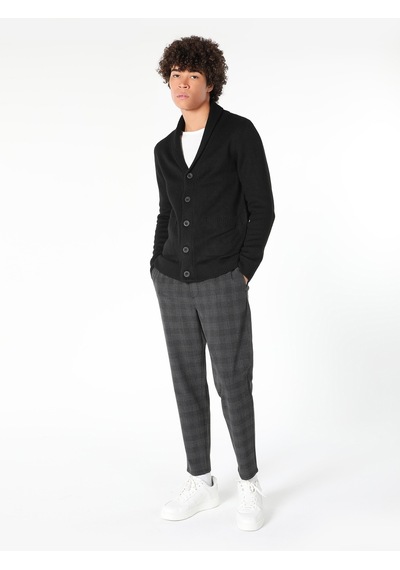 Colin's Slim Fit Düğmeli Siyah Erkek Hırka CL1059692_Q1.V2_BLK