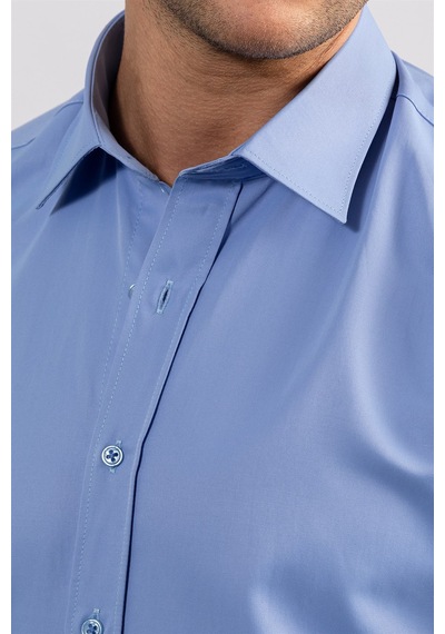 Tudors Modern Slim Fit Uzun Kol Düz Erkek Gömlek-23976 Mavi Tudors Modern Slim Fit Uzun Kol Düz Erkek Gömlek-23976 Mavi
