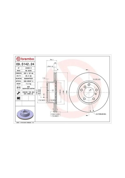 Brembo 09514224 Fren Diski On 34111157503 34111158040 34111159897 - 2 Adettir