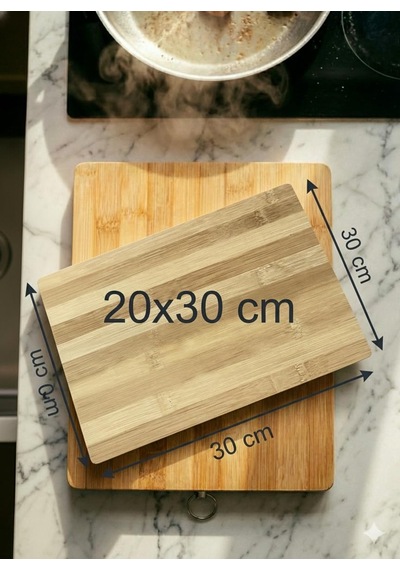 Ayrex Vios Store Doğal Bambu Kesme Tahtası / 20x30 Cm / Antibakteriyel, Dayanıklı, Çizilmez / Mutfak İçin İdeal Diğer