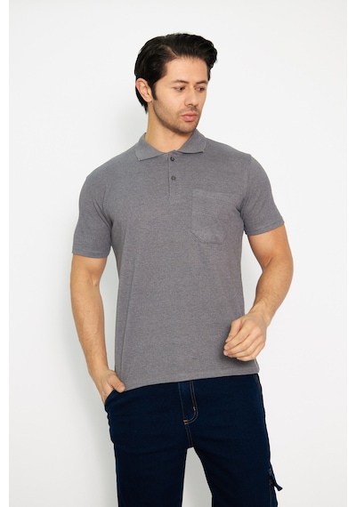 Orange Safety Koyu Gri Kısa Kol Polo Yaka T-shirt