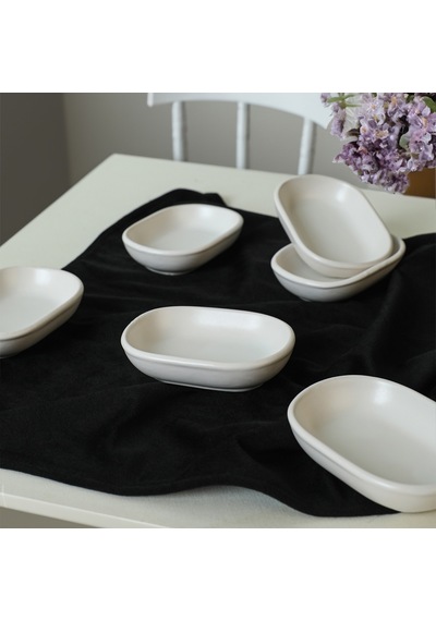 Keramika Mat Beyaz Noyan Çerezlik 11 Cm 6 Adet 022