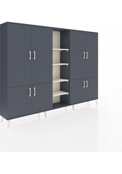 Arges Dolap 14 Raflı 8 Kapaklı 220x30x163 Antrasit-antrasit/aytaşı Antrasıt/aytası - Antrasıt Arges Dolap 14 Raflı 8 Kapaklı 220x30x163 Antrasit-antrasit/aytaşı Antrasıt/aytası - Antrasıt