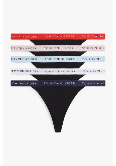 Tommy Hilfiger Kadın 5'li Paket Siyah Tanga Külot-14820