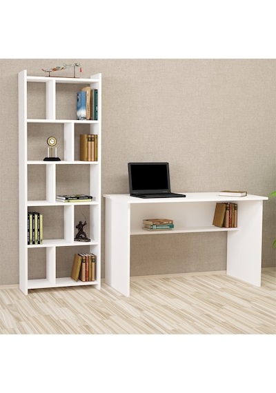 Kalenderdekor1 Kalender Dekor Ellen Snow 120 Cm Çalışma Masası Takımı Beyaz