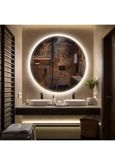 Orbit Led'li Kumlamalı Lavabo & Banyo Aynası Dokunmatik Sensörlü 70 X 70 Günışığı