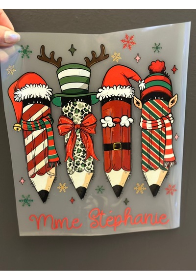 Ütü İle Yapışan Noel Kalemleri Transfer Baskı Arma 24x20 Cm