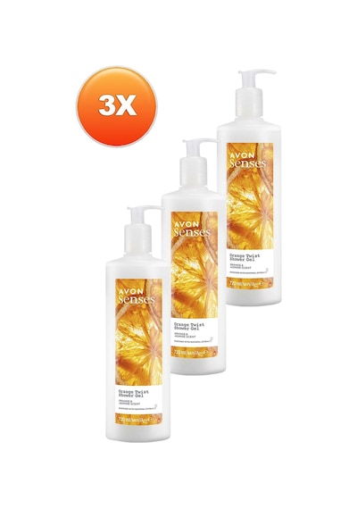 Avon Senses Orange Twist Portakal Ve Yasemin Kokulu Duş Jeli 3 x 720 ML