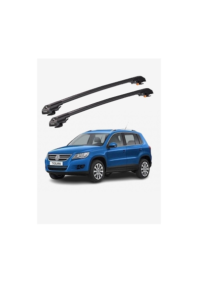Volkswagen Tıguan 2007-2016 Trx1 Thunder Carrier Kilitli Ara Atkı Taşıyıcı Tavan Barı Siyah