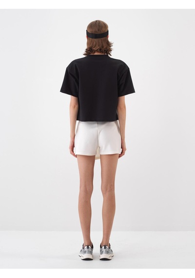 Xint Siyah Pamuk Dokulu Oversize Tişört 602459