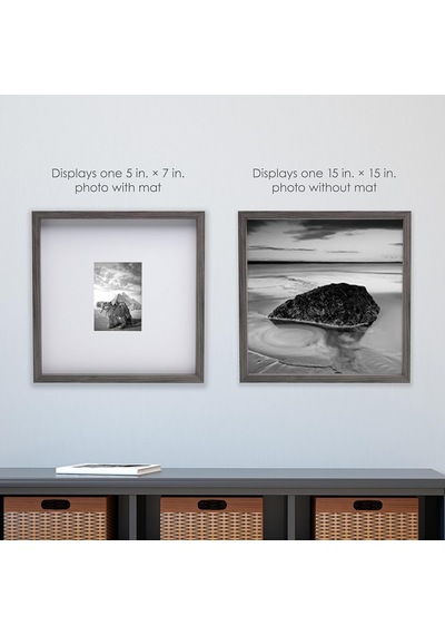 Galeri 5x7 İnç Mat Resim Çerçevesi, 40x40-mat 12x16, Gri