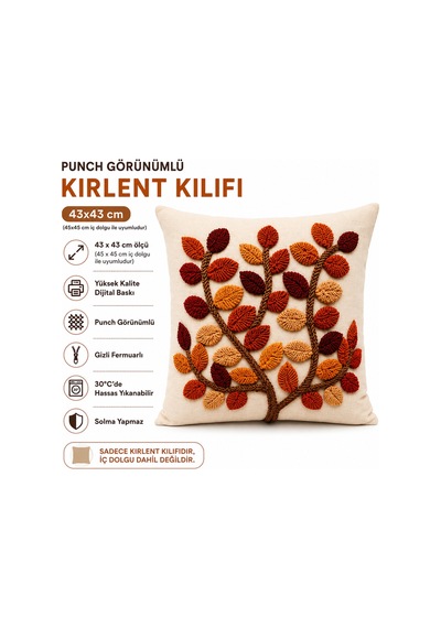 43x43 Cm Punch Görünümlü Sonbahar Yaprak Desenli Dijital Baskı Dekoratif Kırlent Kılıfı Gizli Fermuarlı Çok Renkli Çok Renkli 43x43 Cm Punch Görünümlü Sonbahar Yaprak Desenli Dijital Baskı Dekoratif Kırlent Kılıfı Gizli Fermuarlı Çok Renkli Çok Renkli