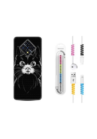 Infinix Zero 8 Kılıf Kablo Koruyuculu Komik Kedi 1863