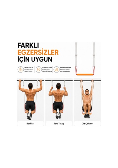 Barfiks Çekme Destek Aparatı Ayarlanabilir Askılı Ayak Pedalı Pull Up Assistant Beyaz