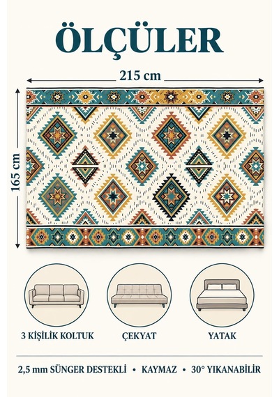 Çok Amaçlı Kadife Koltuk Örtüsü Kaymaz Süngerli 165x215 Cm Modern Bohem Çekyat Şalı Piknik Masa Örtüsü Alk9 krem