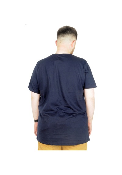 Mode Xl Büyük Beden T-Shirt Bis Yaka Chase 22193 Lacivert 001