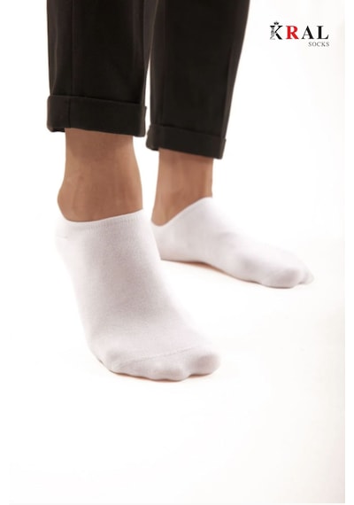 Kral Socks Kadın - Erkek Pamuklu Terletmez 10'lu - 10 Çift Yazlık Görünmez Çorap Beyaz