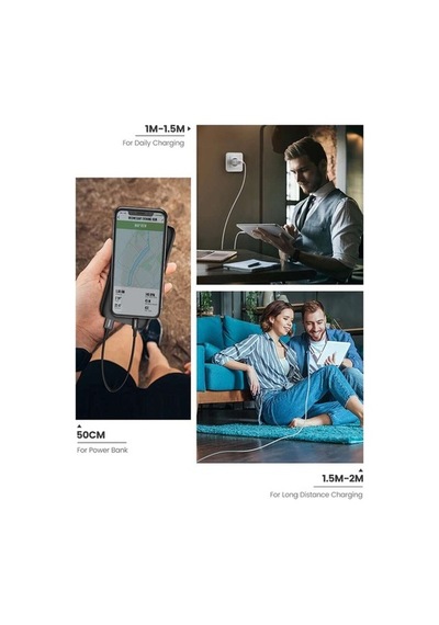 Ugreen Apple iPhone Uyumlu Lightning 2.4A Data Ve Şarj Kablosu 1 Metre