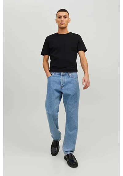 Jack & Jones Jack&jones 12156101 0 Yaka Erkek Basic Tshirt - Siyah SIYAH