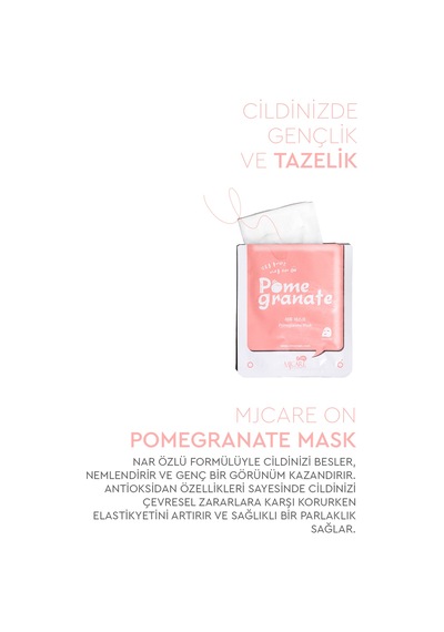 Mjcare On Pome Granate Mask - Mjcare On Nar Özlü Yüz Maskesi 20'li