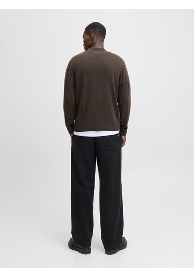 Jack & Jones Erkek Polo Yaka Uzun Kollu Triko Üst - Emil - 12268210 Mulch