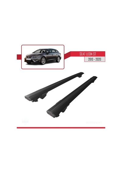 Seat Leon St 2013-2020 Arası İle Uyumlu Hook Model Anahtar Kilitli Ara Atkı Tavan Barı Siyah