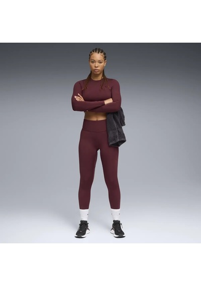 Puma W Puma Shape Cropped Ls Bordo Kadın Antrenman T-shirt