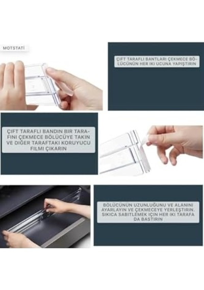 16 Adet Akrilik Şeffaf Teleskopik Ayarlanabilir Çekmece Bölücü Düzenleyici Organizer Y33316,şeffaf 100 X 100 Diğer