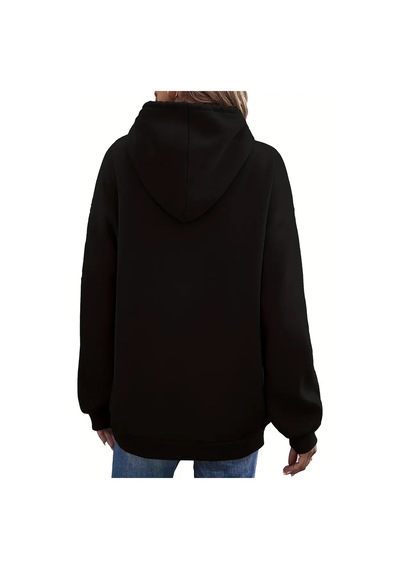 Perfectly Baskılı Oversize Sweatshirt Siyah