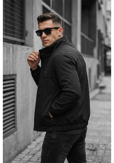 Oksit Trend Style Slim Fit Suya Dayanıklı Erkek Mevsimlik Ceket - Fermuarlı Ve Cepli Siyah Oksit Trend Style Slim Fit Suya Dayanıklı Erkek Mevsimlik Ceket - Fermuarlı Ve Cepli Siyah