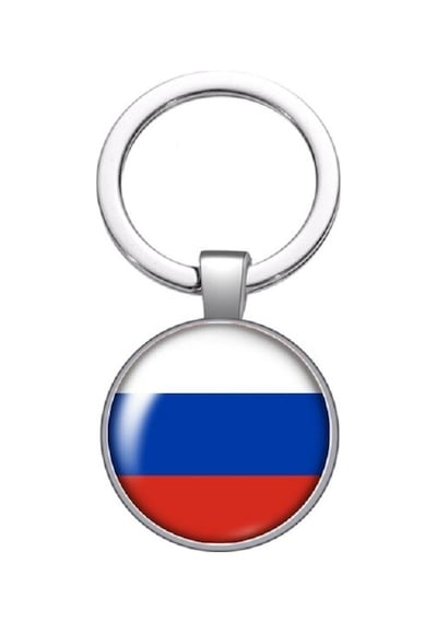 Tamgacrafts Rusya Russia Bayrağı Metal Anahtarlık Ülke Temalı Hediyelik Çok Renkli