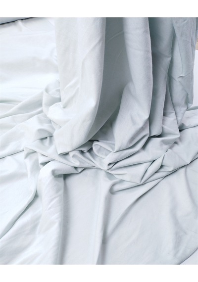 Pastel Mint Yeşili Renkte Yumuşak Ama Pamuk Pamuk Süprem Penye Kumaş Tişörtlük & Elbiselik En: 180cm-12395