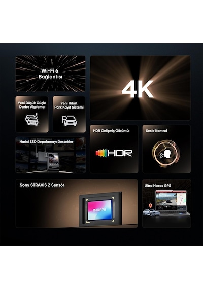 Viofo A329s 4k 60fps Wi-fi 6 Hdr Sony Starvis 2 Sensör Gps'li Ssd