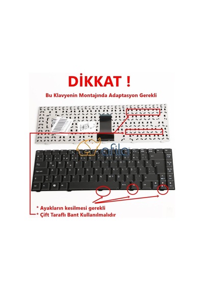 Acer Emachines D500 D520 D700 D720 E520 E700 E720 Notebook Klavyesi, Laptop Tuş Takımı Siyah Tr