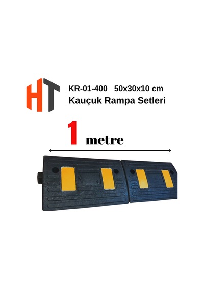 10 Cm Kauçuk Rampa Seti 1 Metre - Otopark Rampası, Kablo Kanallı, Kaldırım Rampası 50 X 30 X 10 Cm