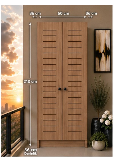 Flower Kombi Dolabı Krem 60 Lık Ceviz