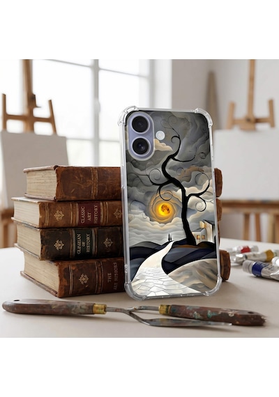 Printify Tecno Spark7t İle Uyumlu Simya Serisi Sarmal Yolculuk Tasarımlı Uv Baskılı Köşe Korumalı Antişok Kılıf Şeffaf