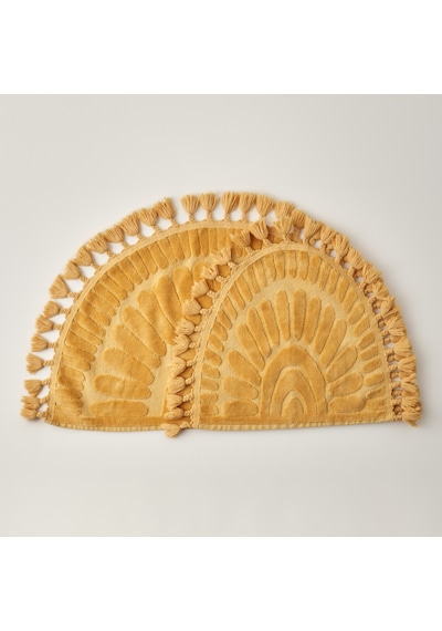 %100 Pamuk Sunshine Paspas Takımı Hardal 60x100-50x60 Çok renkli