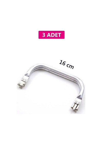 2K Gizli Metal Çanta Bursu 3 Adet - 16 Cm - Metal Çanta Aparatı Çanta Aksesuarı Açık Ahşap