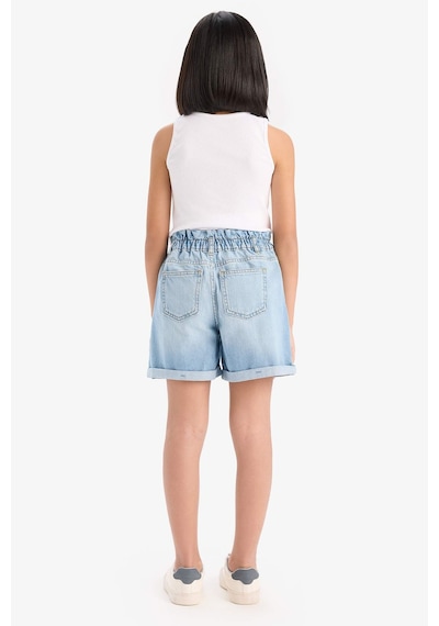 Defacto Kız Çocuk Paperbag Jean Şort B8113a825smnm39 Mavi