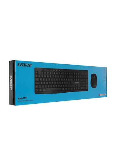 Everest Km-719 Siyah Ikisi Bir Arada 2 İn 1 Kablosuz Q Multimedia Klavye + Mouse Set Optik