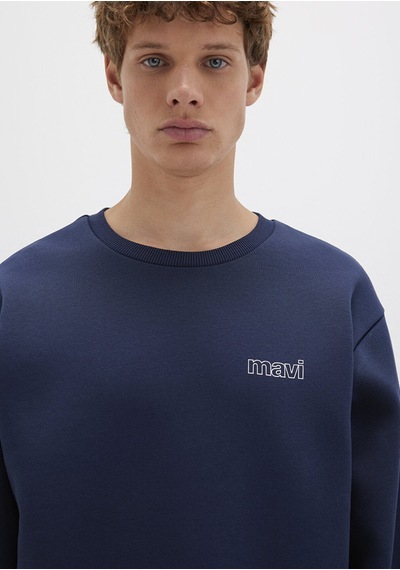 Mavi - Mavi Logo Baskılı Lacivert Sweatshirt 0s10379-70488