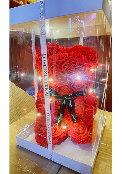 Işıklı Güllerden Ayıcık Teddy, Çiçeklerden Kutulu Ayı, Doğum Gü