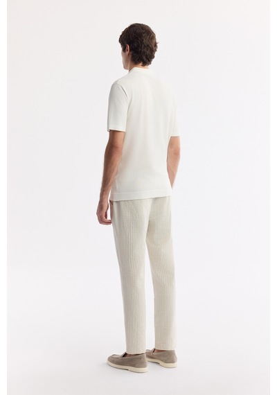 Avva Erkek Ekru Polo Yaka Basic Rayon Triko Regular Fit T-shirt A51y5035