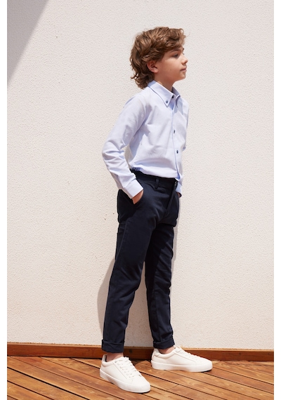 AC&Co / Altınyıldız Classics Lacivert Slim Fit Dar Kesim Yan Cepli Pamuklu Esnek Çocuk Chino Pantolon Lacivert