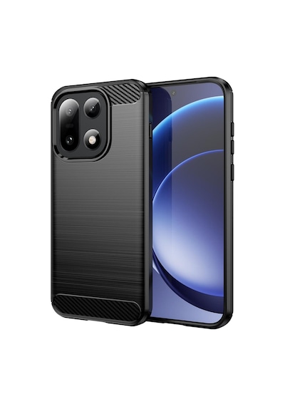 Caseonn Oneplus 15 Kılıf Karbon Fiber Desenli Koruyucu Arka Kapak Siyah