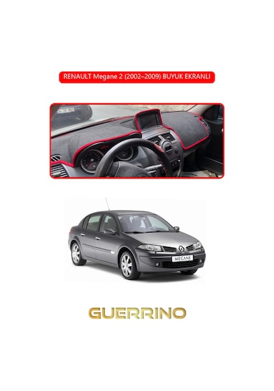 Renault Megane 2 2002 2009 Buyuk Ekranlıtorpido Koruma Halısı Kırmızı Kenar