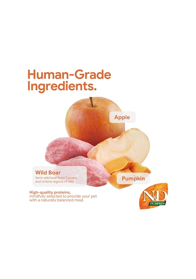 N&d Pumpkin Kuru Köpek Maması, Tahılsız, Yaban Domuzu Ve Elmalı, Yetişkin Medium Ve Maxi, 12 Kg
