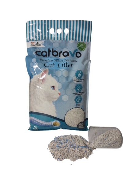 Catbravo Doğal Bentonite- Süper Topaklanan Marsilya Sabun Kokulu Kedi Kumu 10 Lt