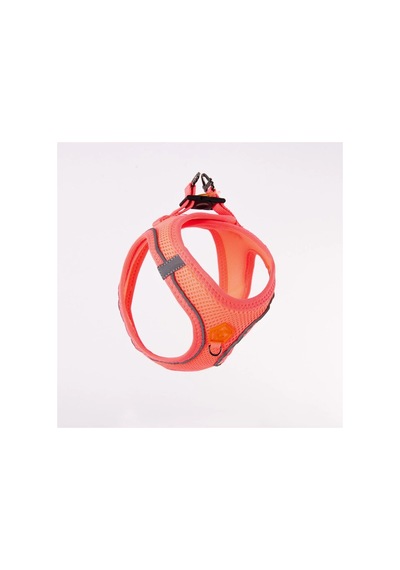 Air Mesh Köpek Göğüs Tasması Reflektörlü Nefes Alan File Kumaş Neon Pembe - Xs Beden Çok Renkli
